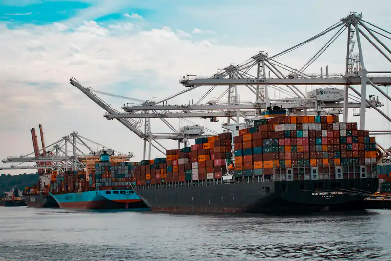 Export containers staged for loading